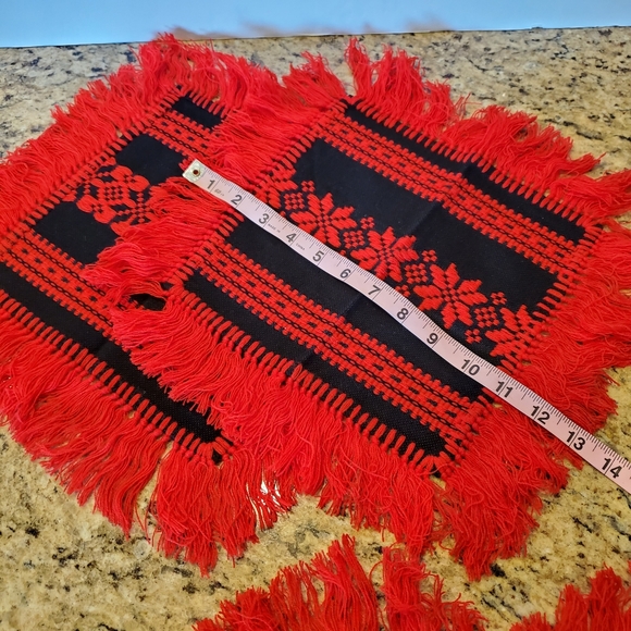 Red Woven Runner, Placemats, Table Cover - Picture 8 of 10